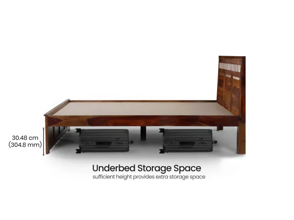 Stella Solid Wood Queen Size Double Bed